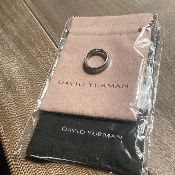 David Yurman Beveled Wedding Band Ring Grey Titanium 6mm Size 10 - Picture 5 of 11